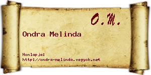 Ondra Melinda névjegykártya